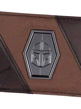 Men's Adult Bifold Star Wars The Mandalorian Wallet Metal Helmet Badge One Size
